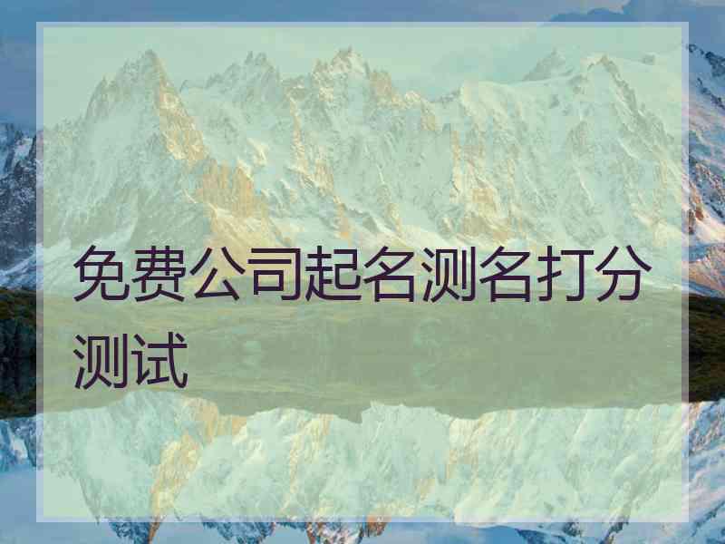 免费公司起名测名打分测试