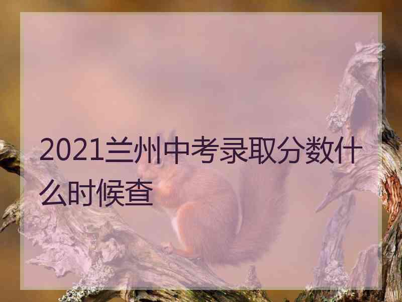 2021兰州中考录取分数什么时候查