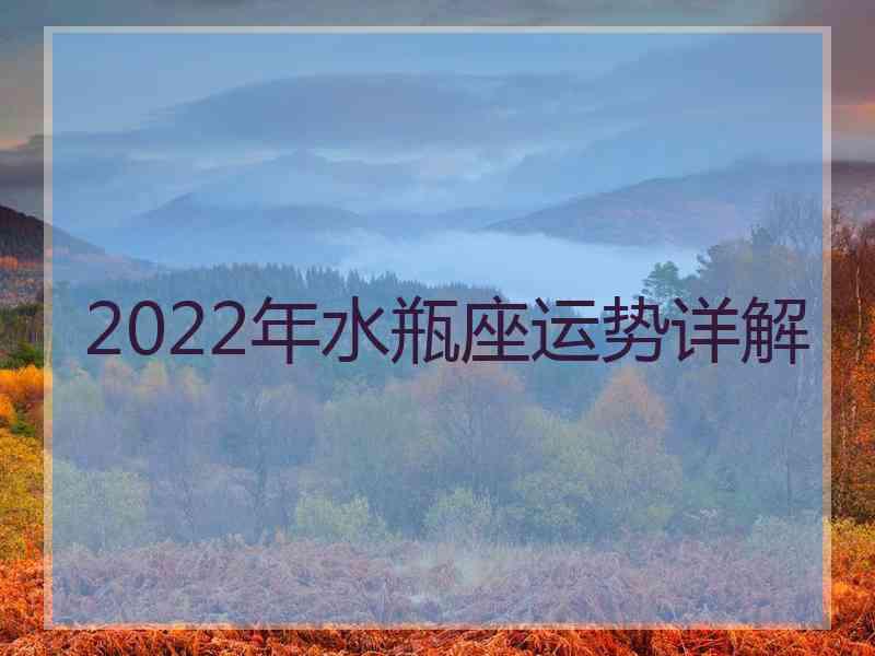 2022年水瓶座运势详解