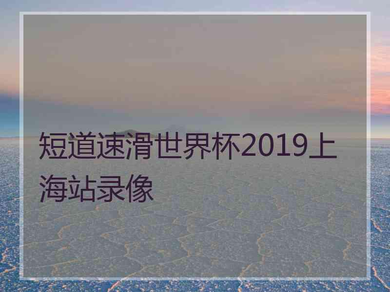 短道速滑世界杯2019上海站录像