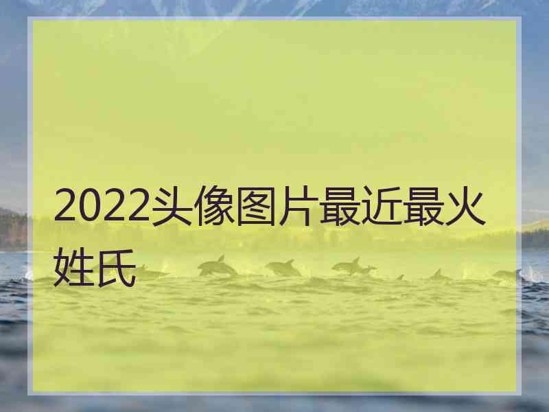 2022头像图片最近最火姓氏