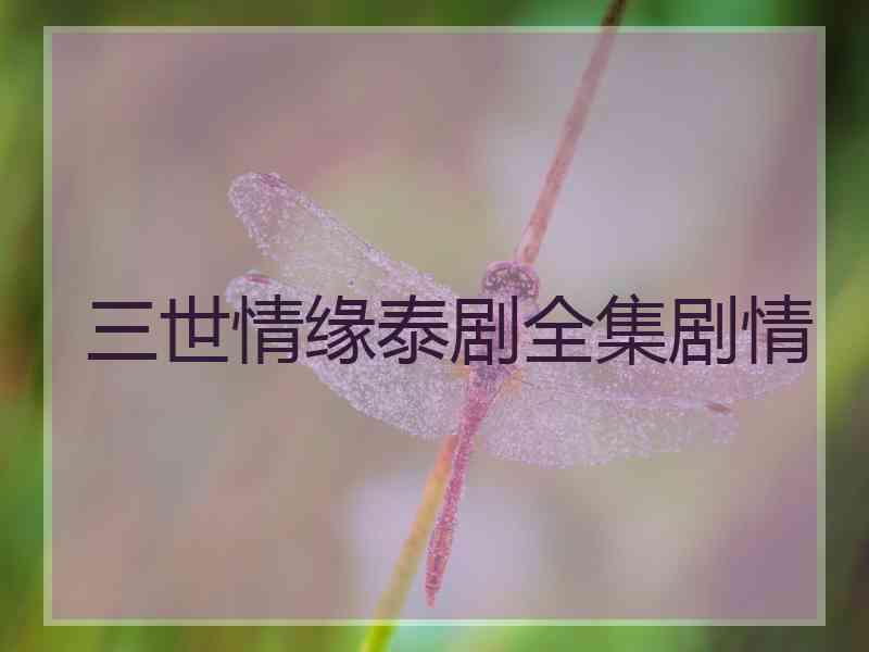 三世情缘泰剧全集剧情