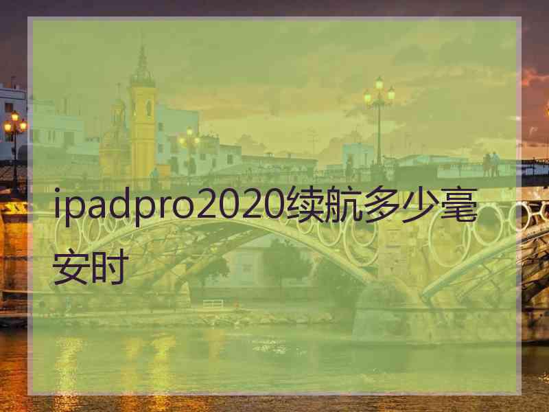 ipadpro2020续航多少毫安时