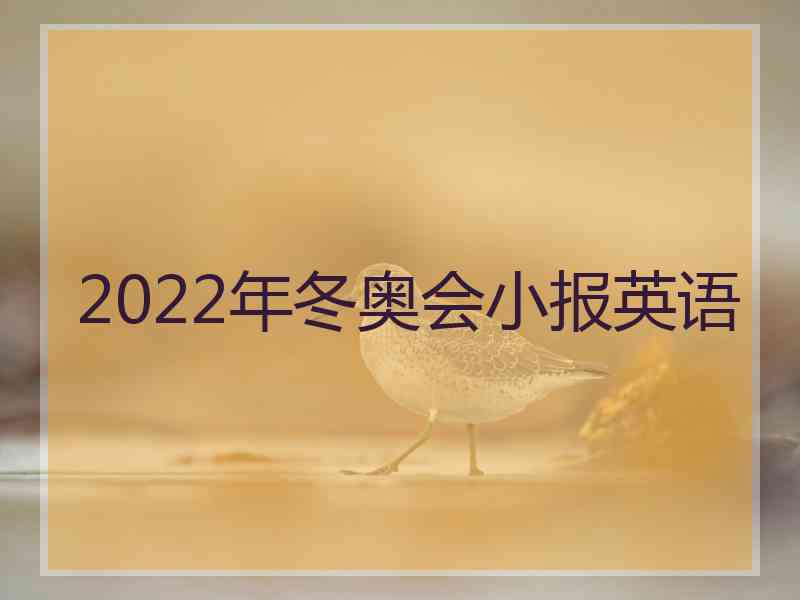 2022年冬奥会小报英语