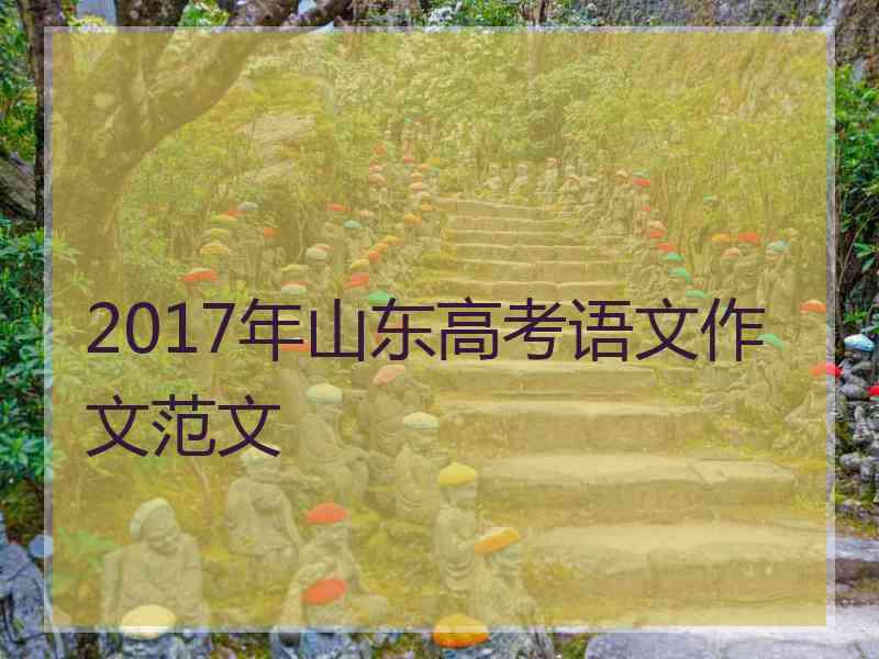 2017年山东高考语文作文范文