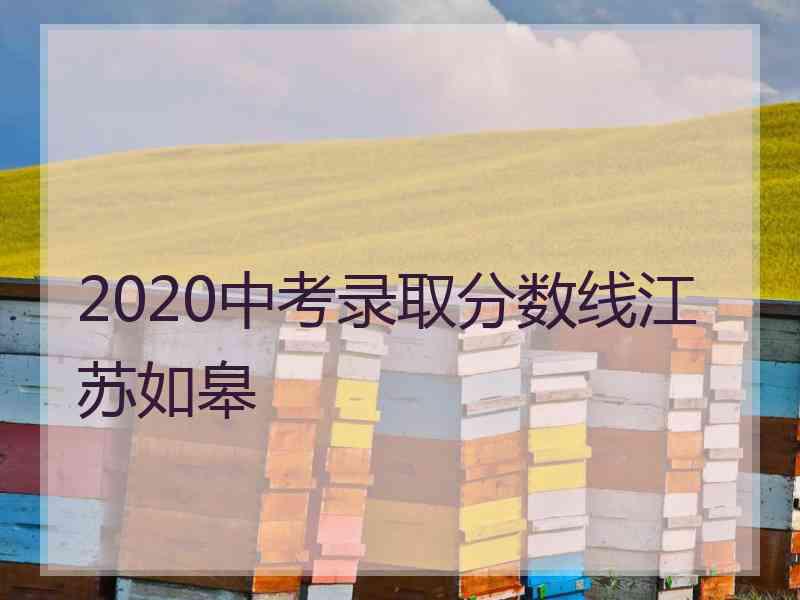 2020中考录取分数线江苏如皋