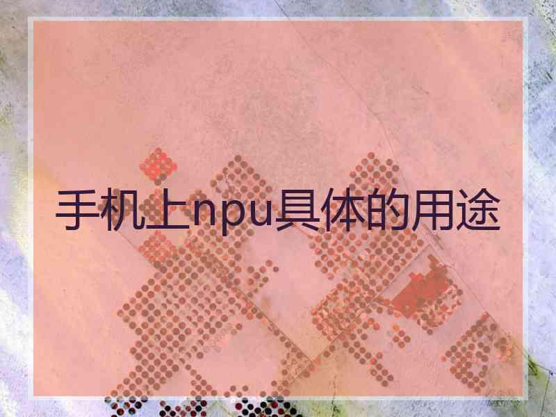 手机上npu具体的用途