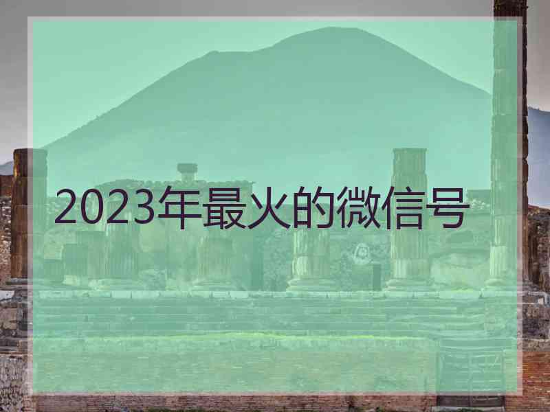 2023年最火的微信号