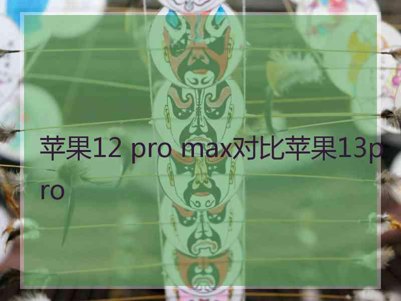 苹果12 pro max对比苹果13pro