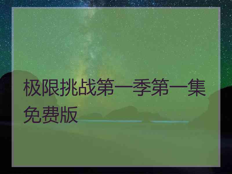 极限挑战第一季第一集免费版