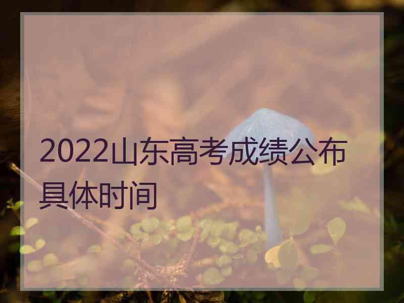 2022山东高考成绩公布具体时间