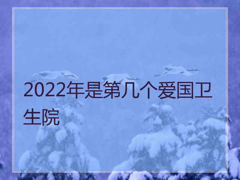 2022年是第几个爱国卫生院