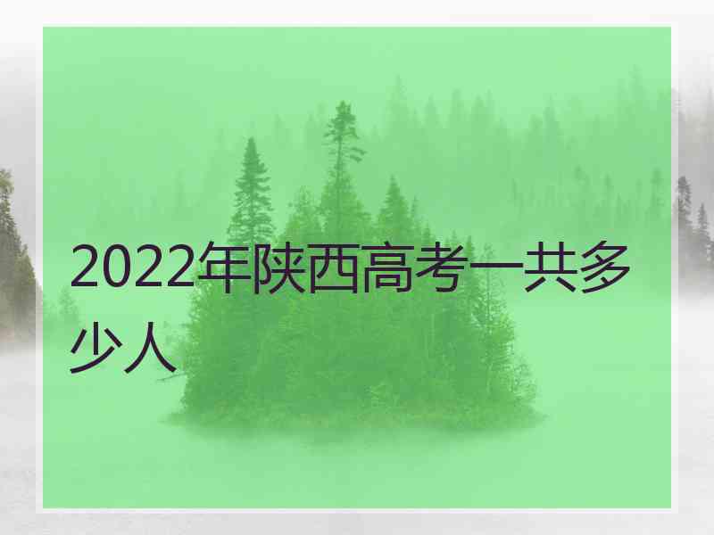 2022年陕西高考一共多少人