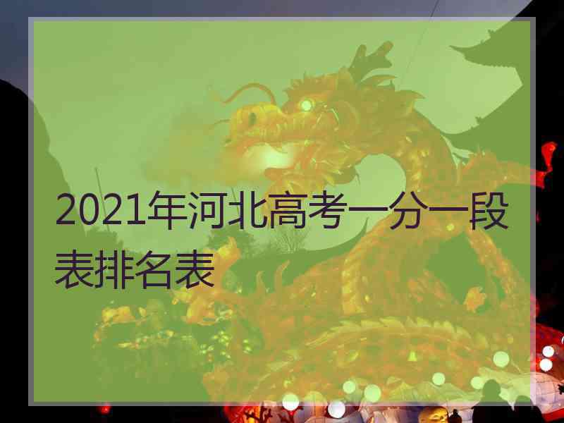 2021年河北高考一分一段表排名表