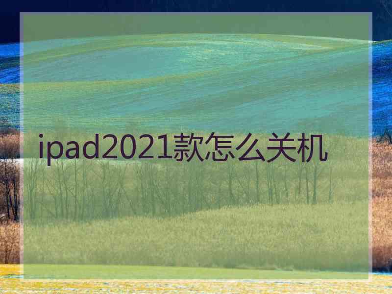 ipad2021款怎么关机