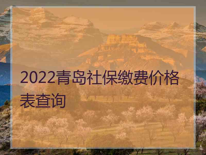 2022青岛社保缴费价格表查询