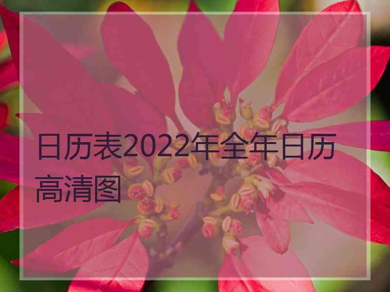 日历表2022年全年日历高清图