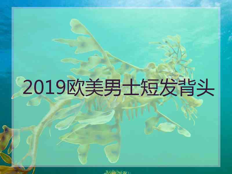 2019欧美男士短发背头