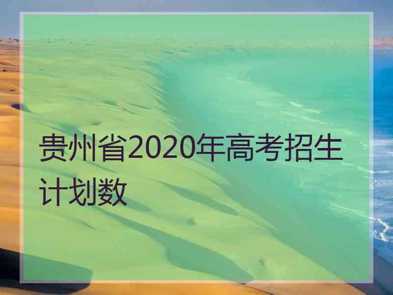 贵州省2020年高考招生计划数