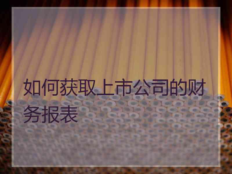 如何获取上市公司的财务报表