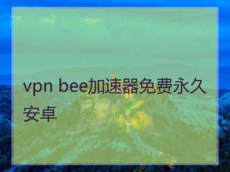 vpn bee加速器免费永久安卓