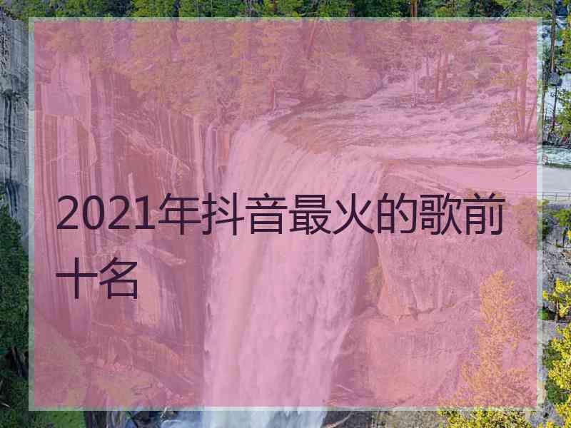 2021年抖音最火的歌前十名