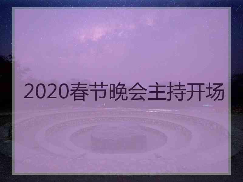 2020春节晚会主持开场