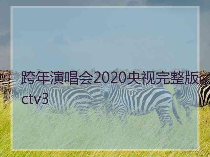 跨年演唱会2020央视完整版cctv3