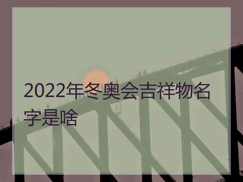 2022年冬奥会吉祥物名字是啥