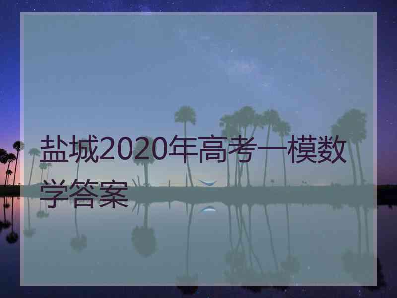 盐城2020年高考一模数学答案