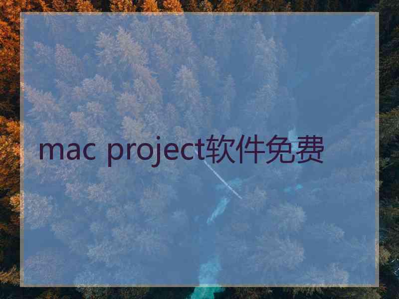 mac project软件免费