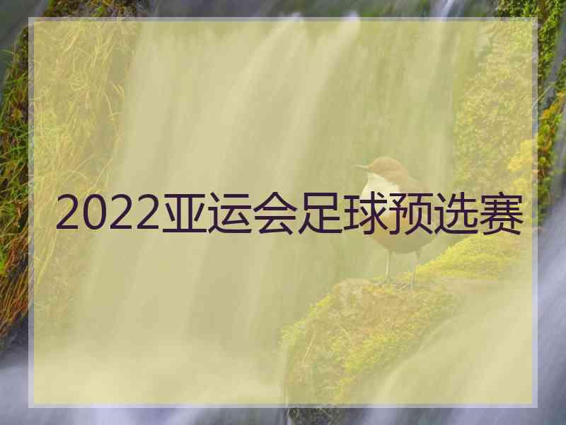 2022亚运会足球预选赛