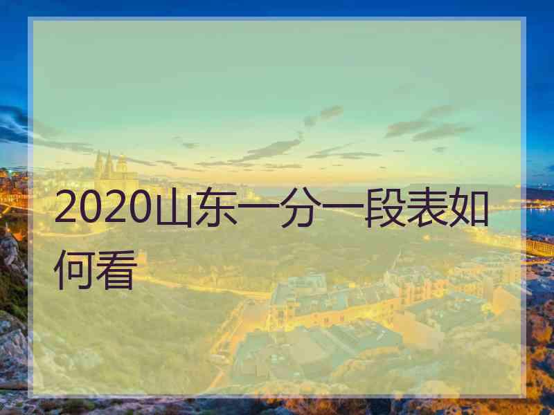 2020山东一分一段表如何看