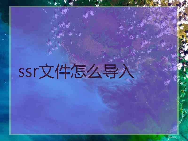 ssr文件怎么导入