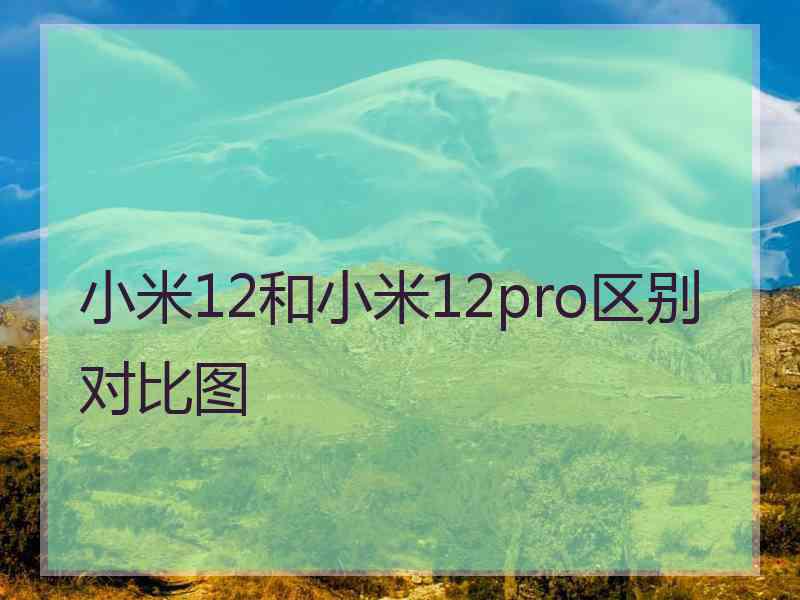 小米12和小米12pro区别对比图