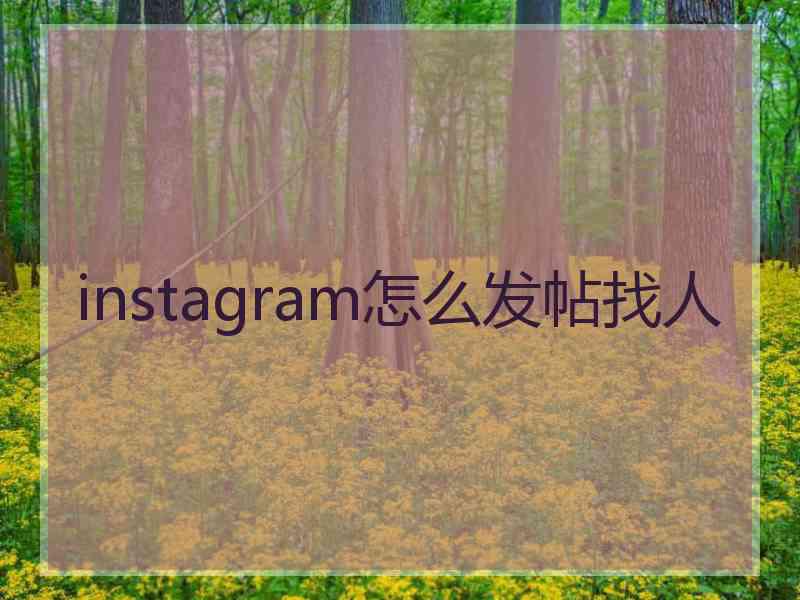 instagram怎么发帖找人