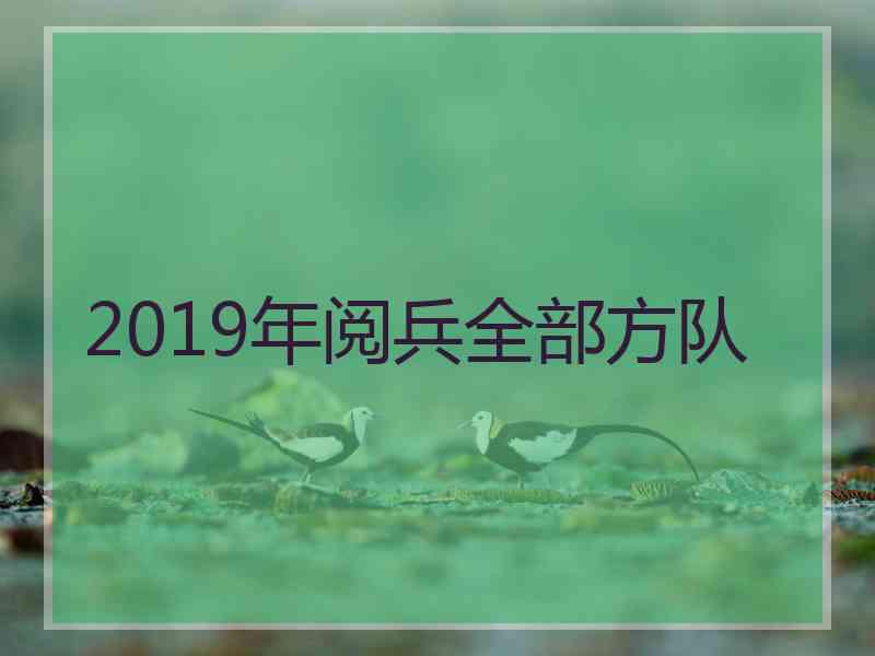 2019年阅兵全部方队