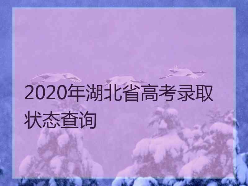 2020年湖北省高考录取状态查询