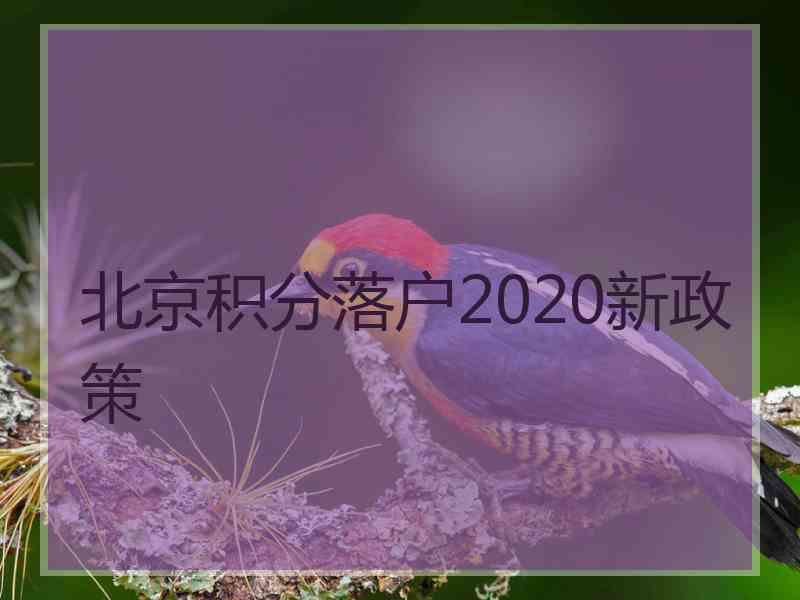 北京积分落户2020新政策