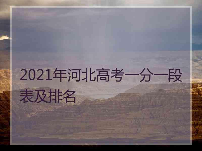 2021年河北高考一分一段表及排名