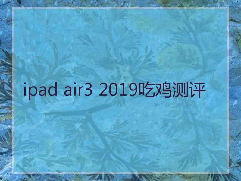 ipad air3 2019吃鸡测评