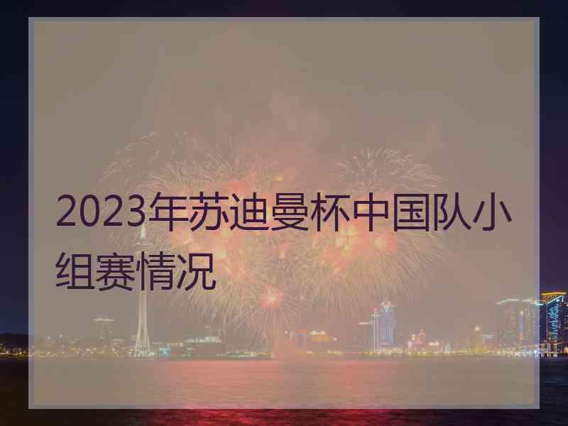 2023年苏迪曼杯中国队小组赛情况