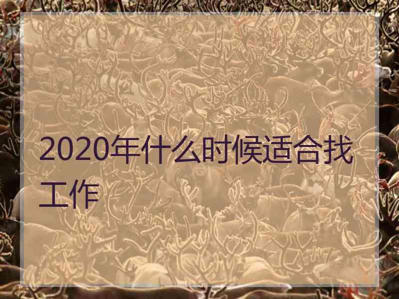 2020年什么时候适合找工作