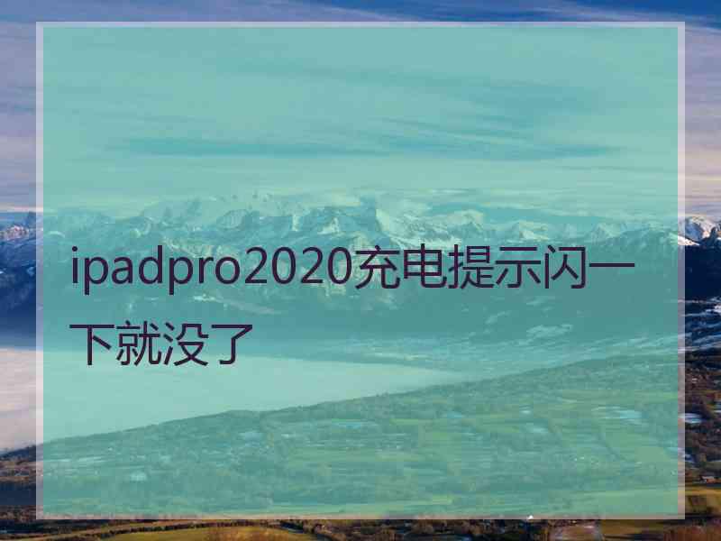 ipadpro2020充电提示闪一下就没了