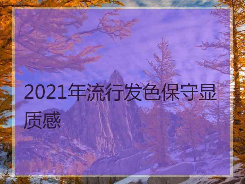 2021年流行发色保守显质感