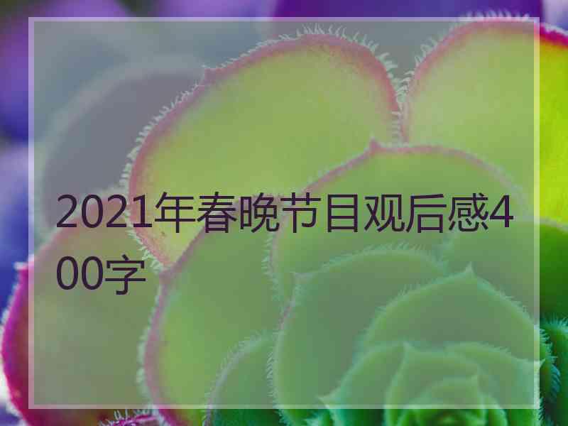 2021年春晚节目观后感400字