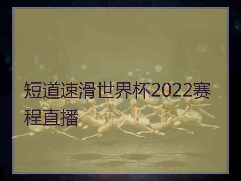 短道速滑世界杯2022赛程直播