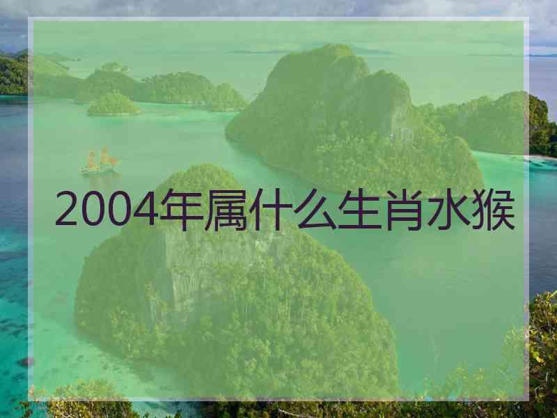 2004年属什么生肖水猴