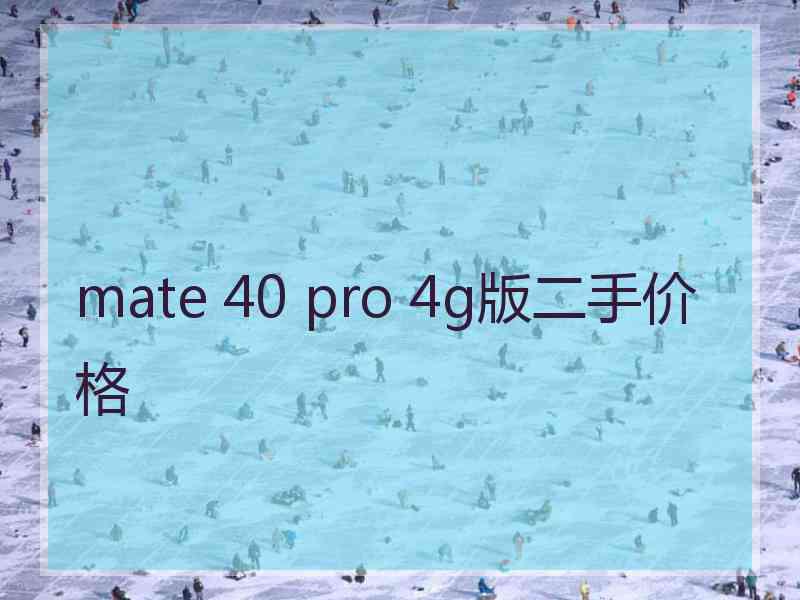 mate 40 pro 4g版二手价格