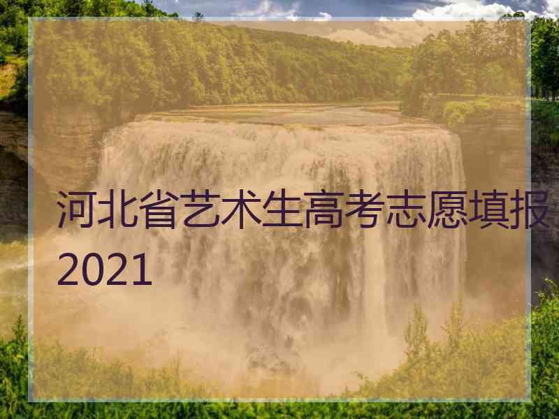 河北省艺术生高考志愿填报2021